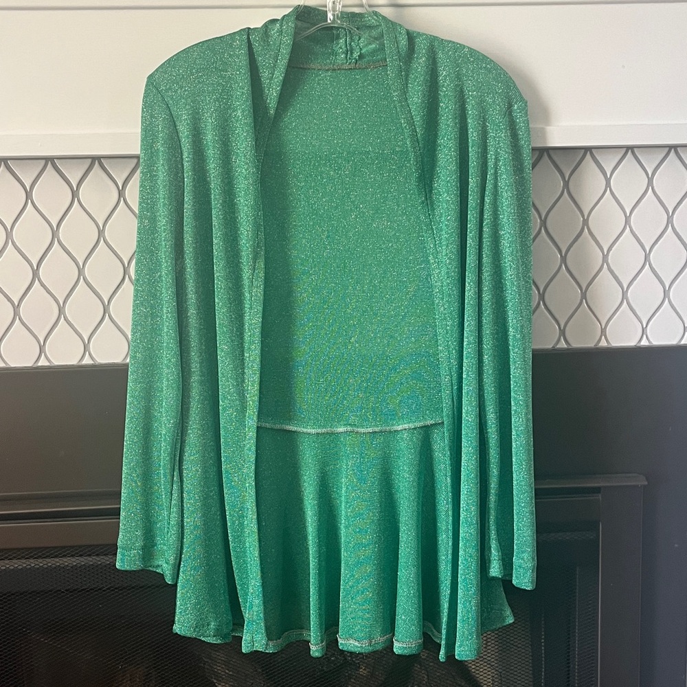 2-piece: tank & jacket set of Sparkling Silver & Green